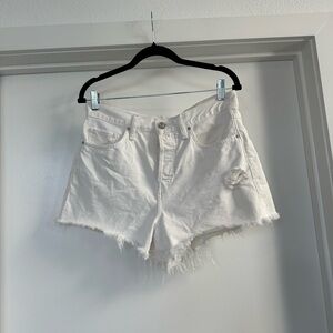 Hudson Lori White Distressed Denim Shorts